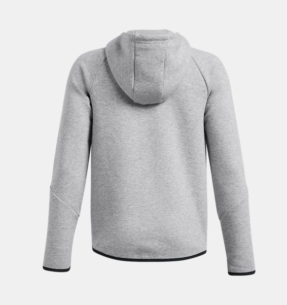 Gri Çocuk UA Unstoppable Fleece Tam Fermuarlı Sweatshirt