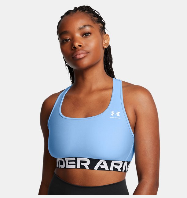 Kadın UA HG Mid Branded Spor Sütyeni Mavi