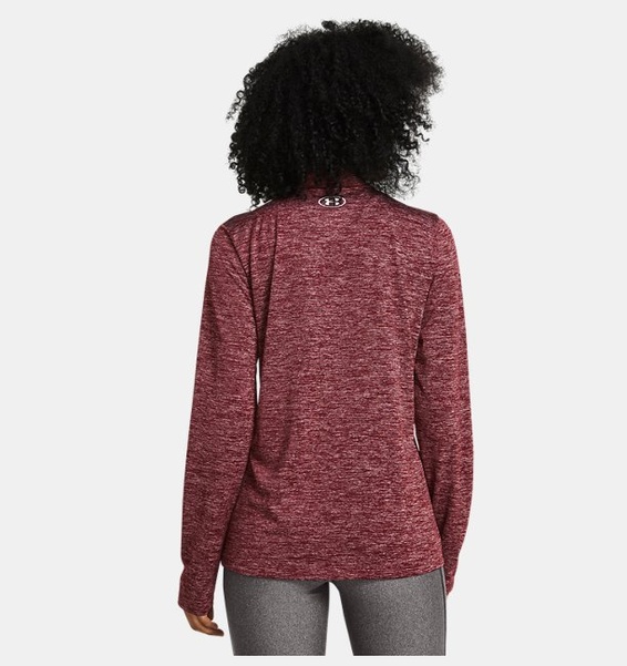 Bordo Kadın UA Tech 1/2 Fermuarlı- Twist Uzun Kollu T-shirt