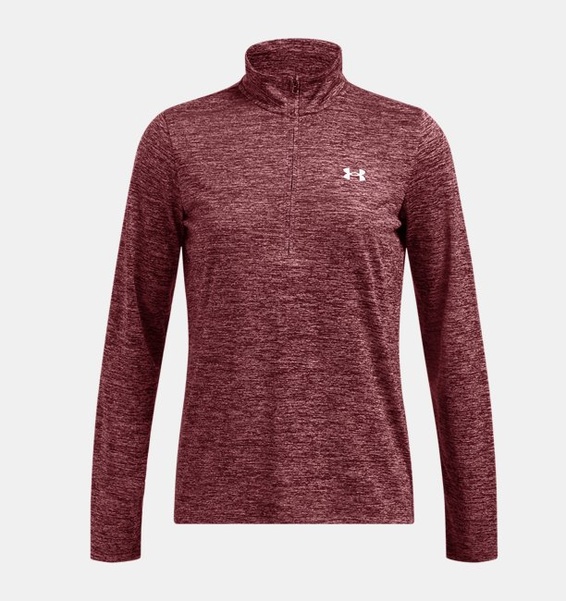 Bordo Kadın UA Tech 1/2 Fermuarlı- Twist Uzun Kollu T-shirt