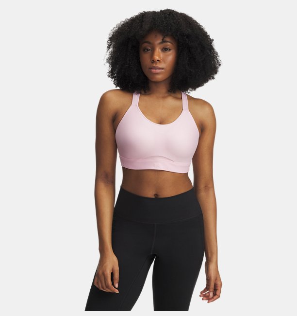 Kadın UA Infinity High Strappy Spor Sütyeni Pembe