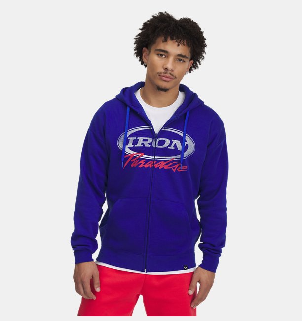 Erkek UA Project Rock Icon Fleece Fermuarlı Ceket Mavi