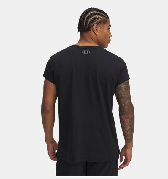 Siyah Erkek UA Project Rock Cap Sleeve T-shirt