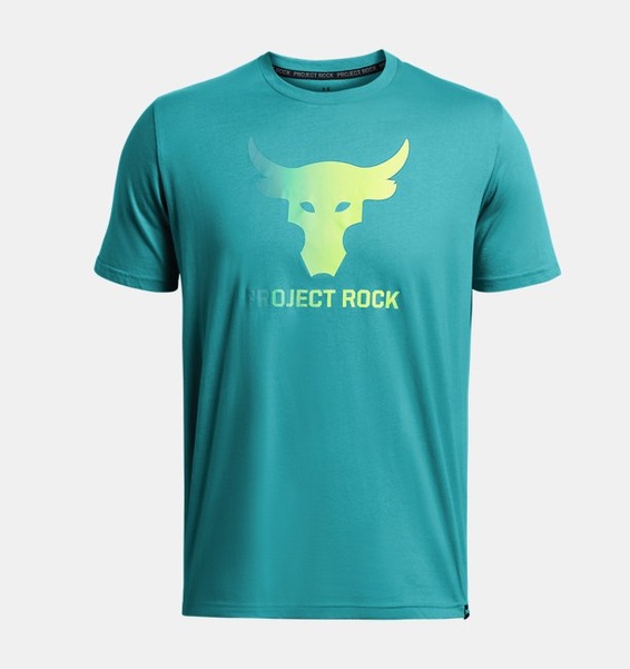 Petrol Yeşili Erkek UA Project Rock Brahma Bull Kısa Kollu Tişört