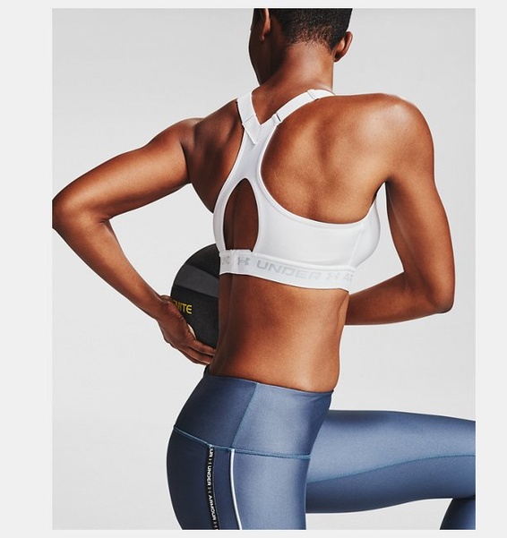 Beyaz Kadın Armour® High Crossback Spor Sütyeni
