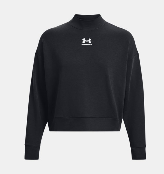 Siyah Kadın UA Rival Terry Mock Bisiklet Yaka