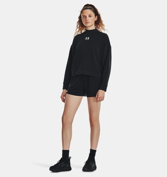 Siyah Kadın UA Rival Terry Mock Bisiklet Yaka