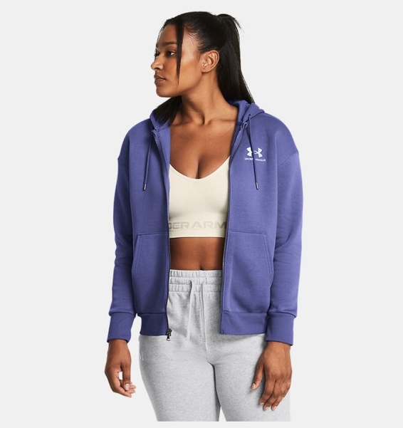Mor Kadın UA Essential Fleece Tam Boy Fermuarlı Üst