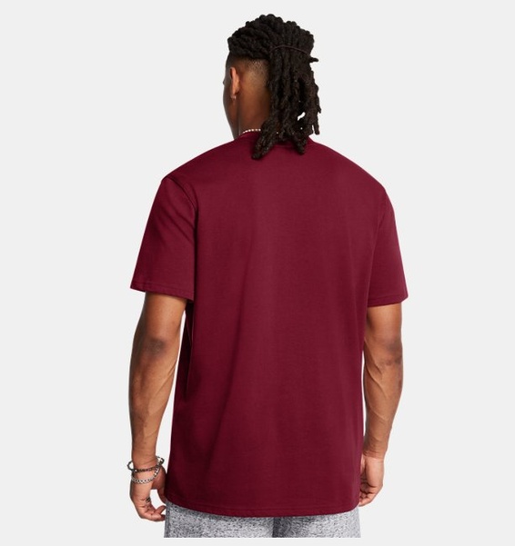 Bordo Erkek UA LOGO EMB Heavyweight Kısa Kollu Tişört