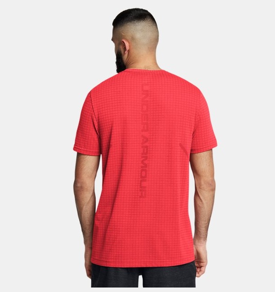 Kırmızı Erkek UA Vanish Dikişsiz Grid Kısa Kollu T-shirt