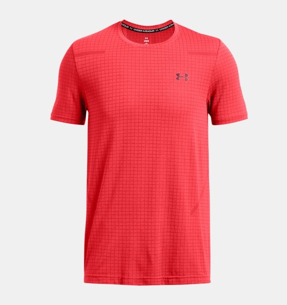Kırmızı Erkek UA Vanish Dikişsiz Grid Kısa Kollu T-shirt
