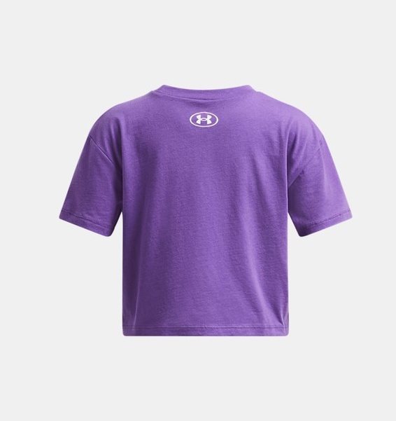 Lila Çocuk UA Crop Sportswear Kısa Kollu T-shirt