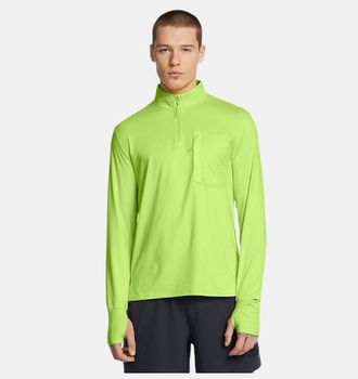 Erkek UA Trail Run Çeyrek Fermuarlı Uzun Kollu T-shirt