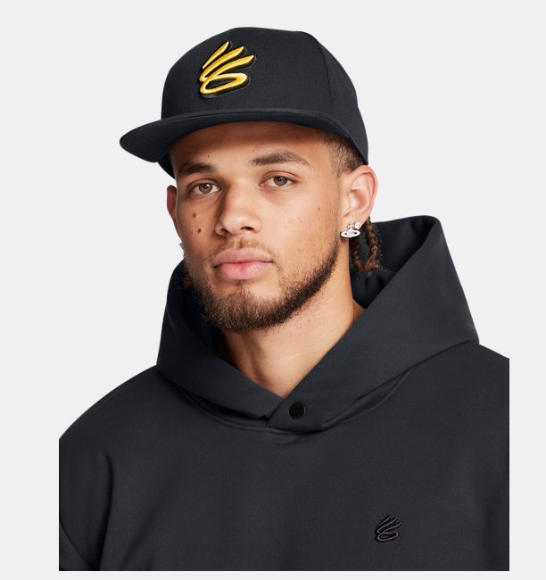 Erkek UA Curry Flatbrim Snapback Şapka Siyah