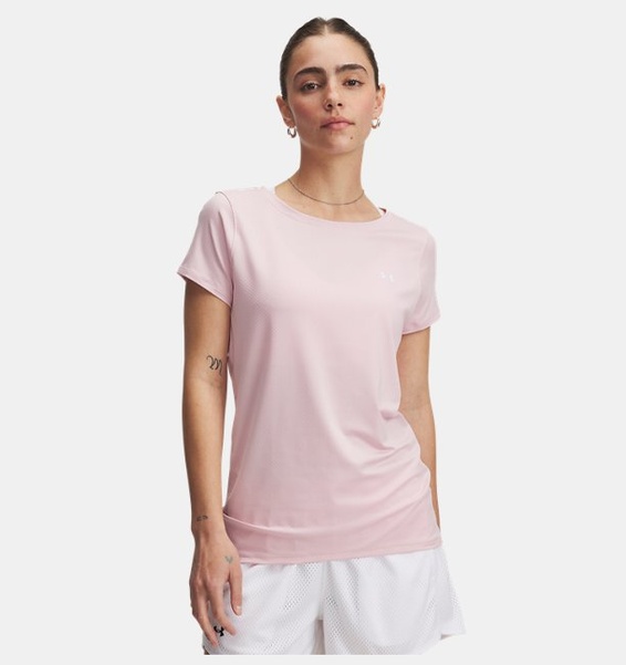Pembe Kadın UA Tech Mesh Kısa Kollu T-shirt