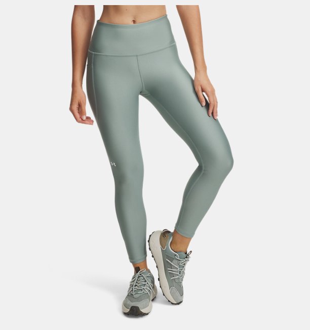 Kadın UA Tech Yüksek Bel Bilekte Tayt Yeşil