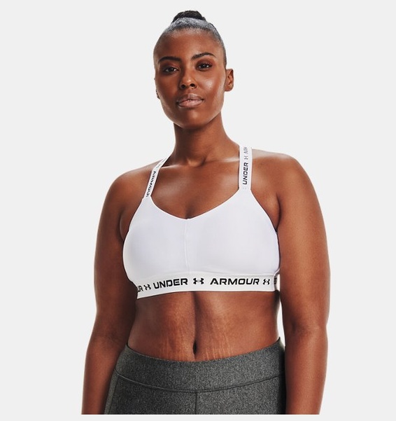 Beyaz Kadın UA Crossback Low Spor Sütyeni