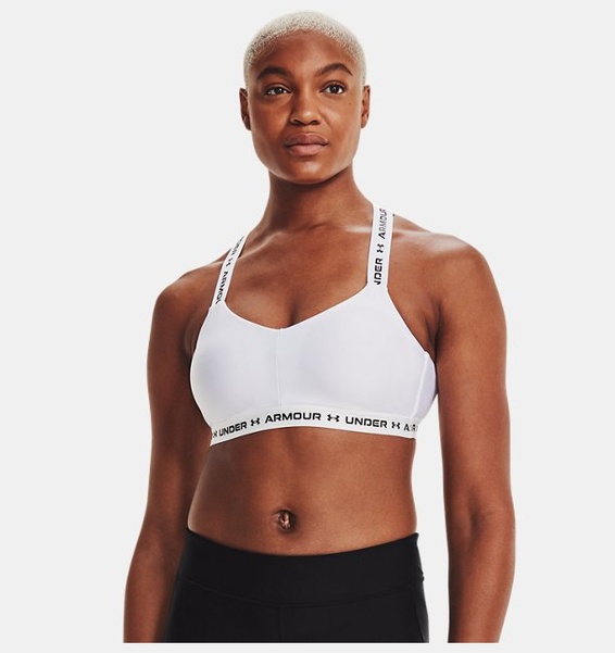 Beyaz Kadın UA Crossback Low Spor Sütyeni