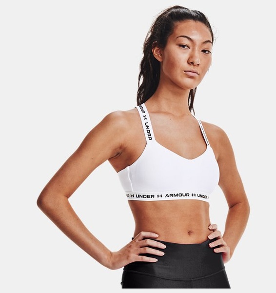 Beyaz Kadın UA Crossback Low Spor Sütyeni