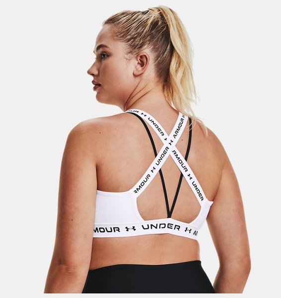 Beyaz Kadın UA Crossback Low Spor Sütyeni