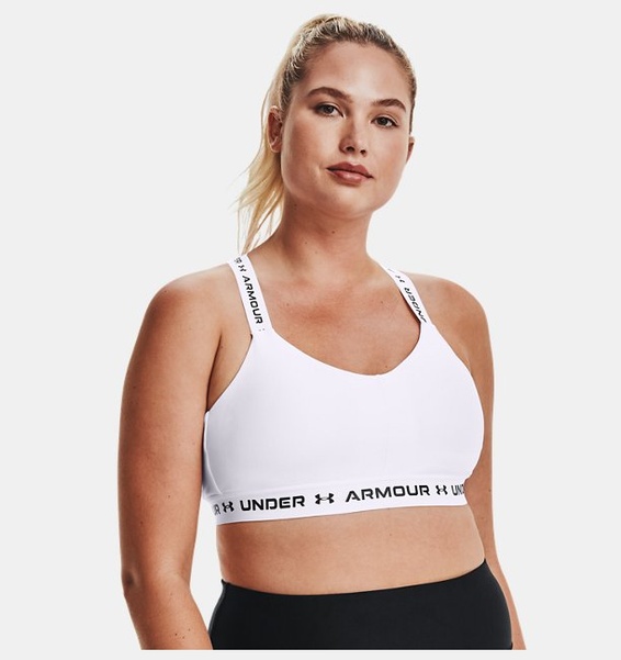 Beyaz Kadın UA Crossback Low Spor Sütyeni