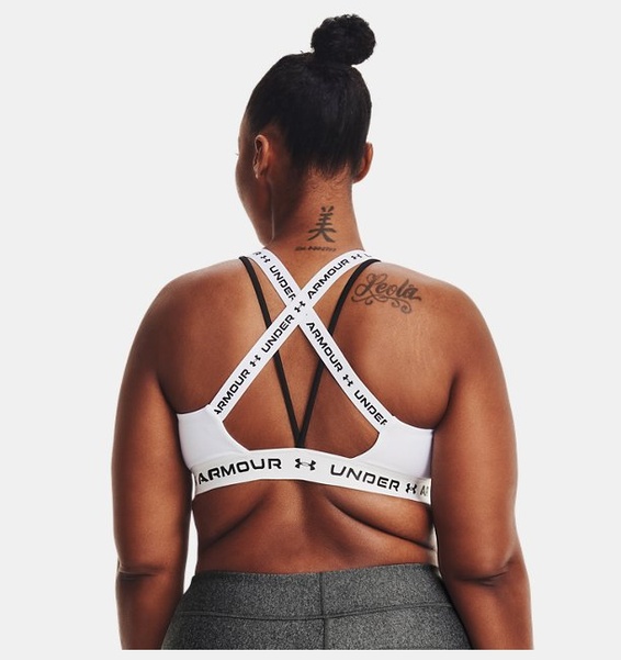 Beyaz Kadın UA Crossback Low Spor Sütyeni