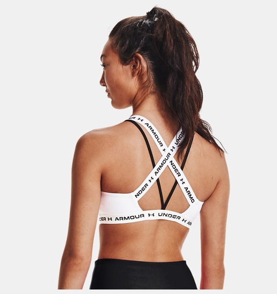 Beyaz Kadın UA Crossback Low Spor Sütyeni