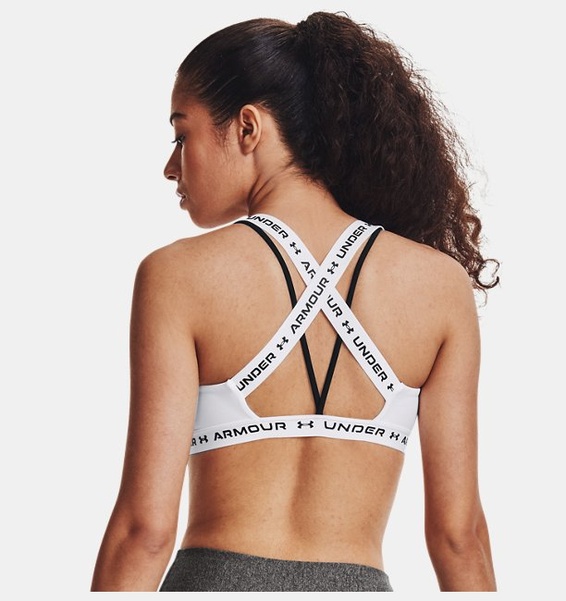 Beyaz Kadın UA Crossback Low Spor Sütyeni
