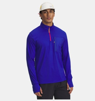 Erkek UA Trail Run Çeyrek Fermuarlı Uzun Kollu T-shirt