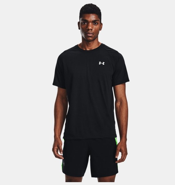 Siyah Erkek UA Streaker Koşu Kısa Kollu T-shirt