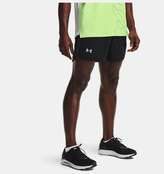 Siyah Erkek UA Launch Koşu 5inç Şort
