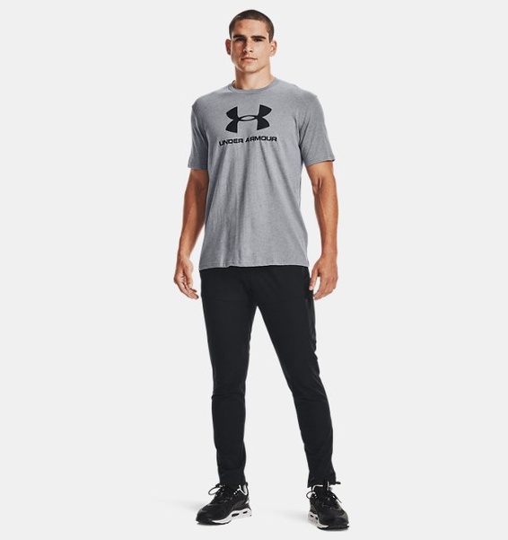 Gri Erkek UA Sportstyle Logo Kısa Kollu T-shirt