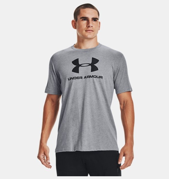 Gri Erkek UA Sportstyle Logo Kısa Kollu T-shirt