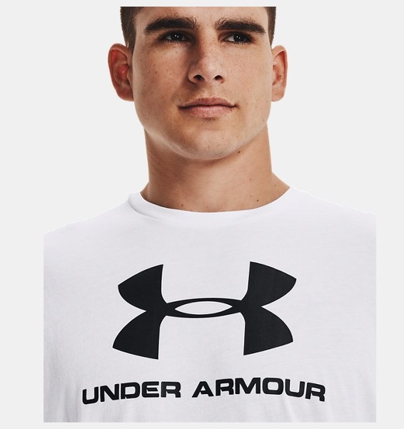 Beyaz Erkek UA Sportstyle Logo Kısa Kollu T-shirt