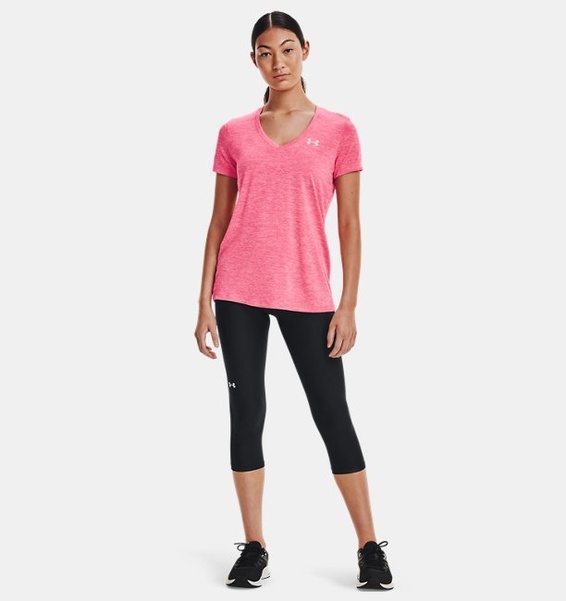 Pembe Kadın UA Tech™ Twist V-Yaka T-shirt