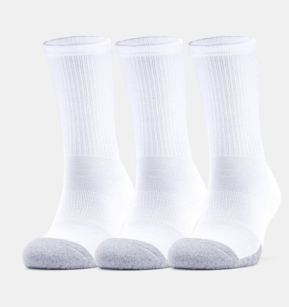 Beyaz Yetişkin HeatGear® Crew Çorap 3'lü Paket