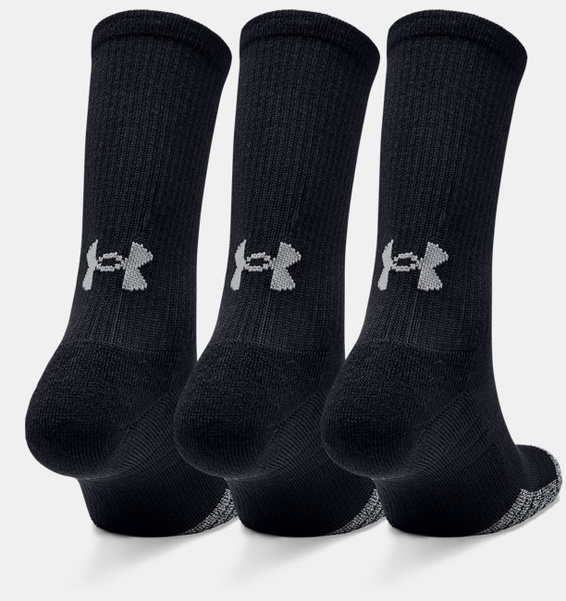 Siyah Yetişkin HeatGear® Crew Çorap 3'lü Paket