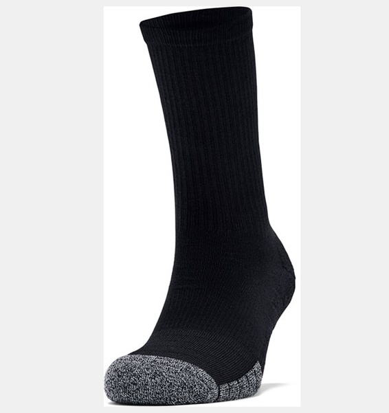 Siyah Yetişkin HeatGear® Crew Çorap 3'lü Paket