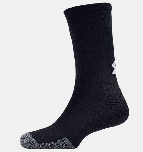 Siyah Yetişkin HeatGear® Crew Çorap 3'lü Paket