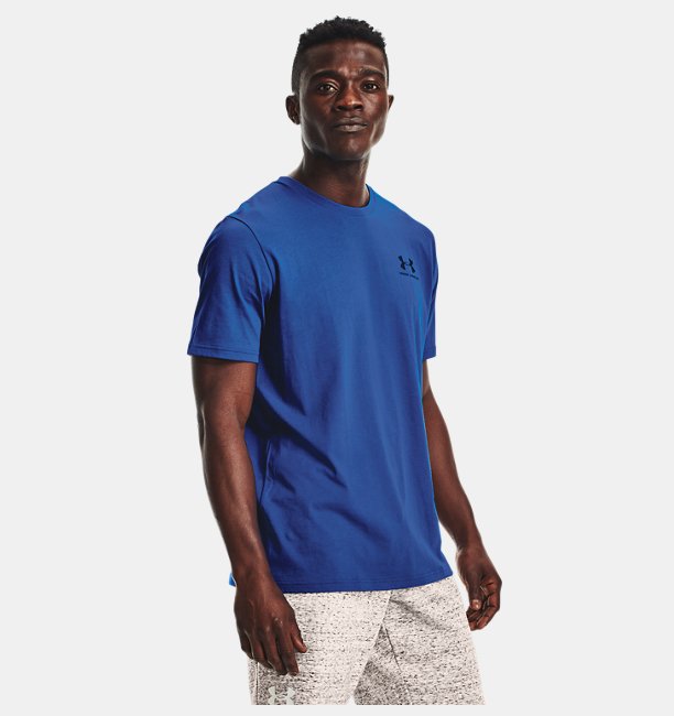 Erkek UA Sportstyle LC Kısa Kollu T-shirt Mavi