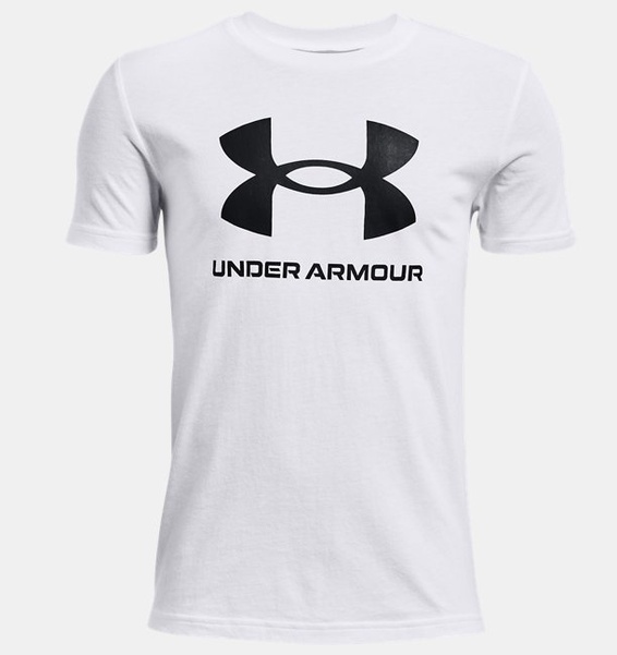 Beyaz Çocuk UA Sportstyle Logo Kısa Kollu
