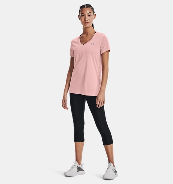 Lila Kadın UA Tech™ Twist V-Yaka T-shirt