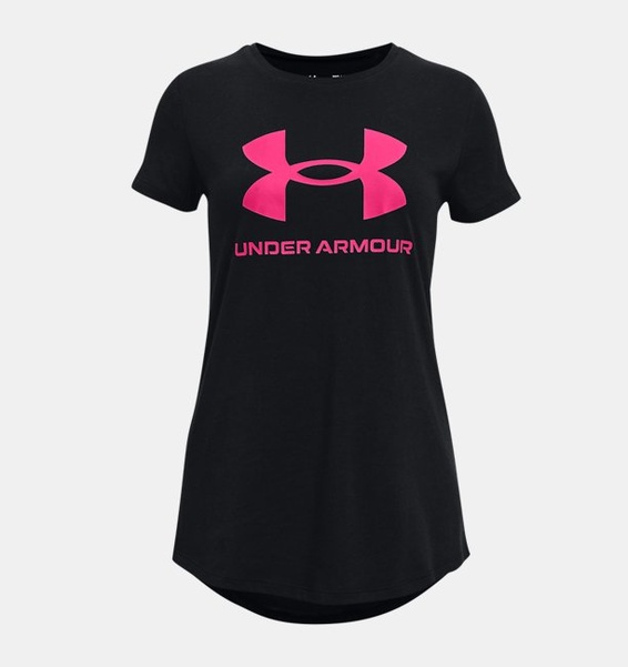 Siyah Çocuk UA Sportswear Logo Kısa Kollu T-shirt