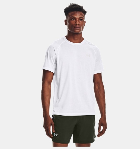 Beyaz Erkek UA Streaker Koşu Kısa Kollu T-shirt