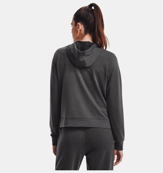 Gri Kadın UA Rival Terry Tam Boy Fermuarlı Kapüşonlu Üst