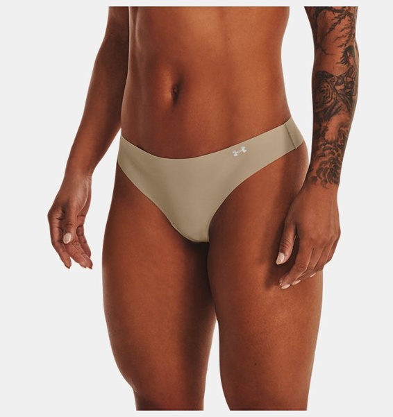 Bej Kadın UA Pure Stretch Tanga 3'lü Paket