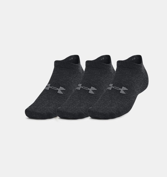 Siyah Unisex UA Essential No Show 3’lü Paket Çorap