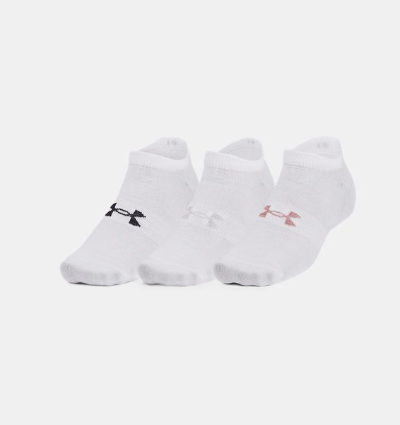 Beyaz Unisex UA Essential No Show 3’lü Paket Çorap