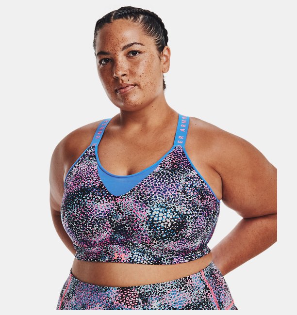 Kadın UA Infinity High Baskılı Spor Sütyeni Pembe