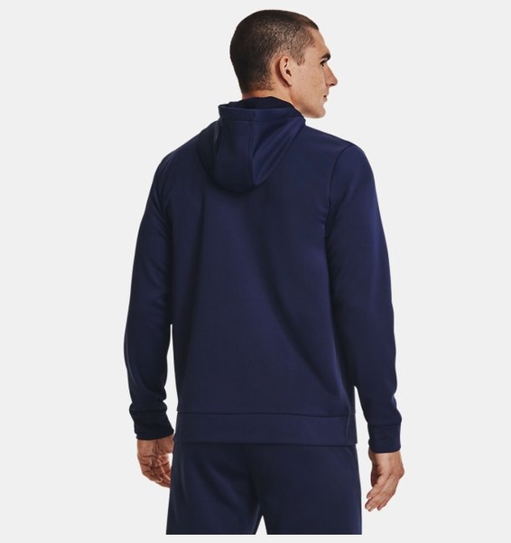 Lacivert Erkek UA Armour Fleece Tam Fermuarlı Kapüşonlu Üst